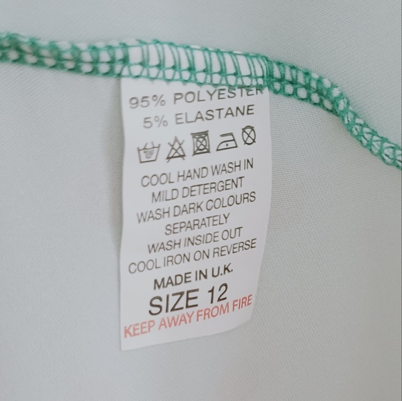 VINTAGE CHIC Caryl Swing Green Polka Dot Dress 50's Size 12 Top Vintage - Picture 6 of 6